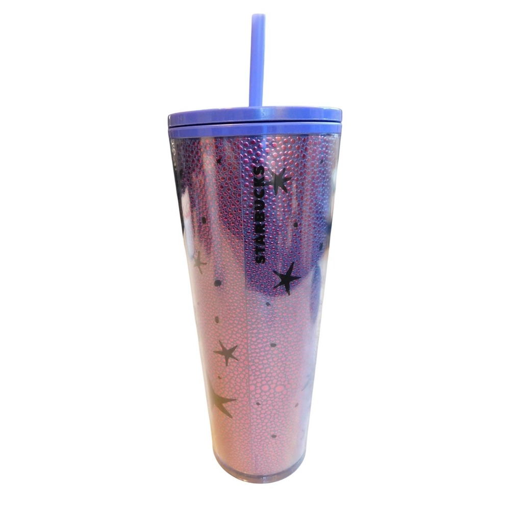 NEW Starbucks Halloween 2020 Black Cat Moon Purple 24 Oz Cold Cup Tumbler - Picture 2 of 5